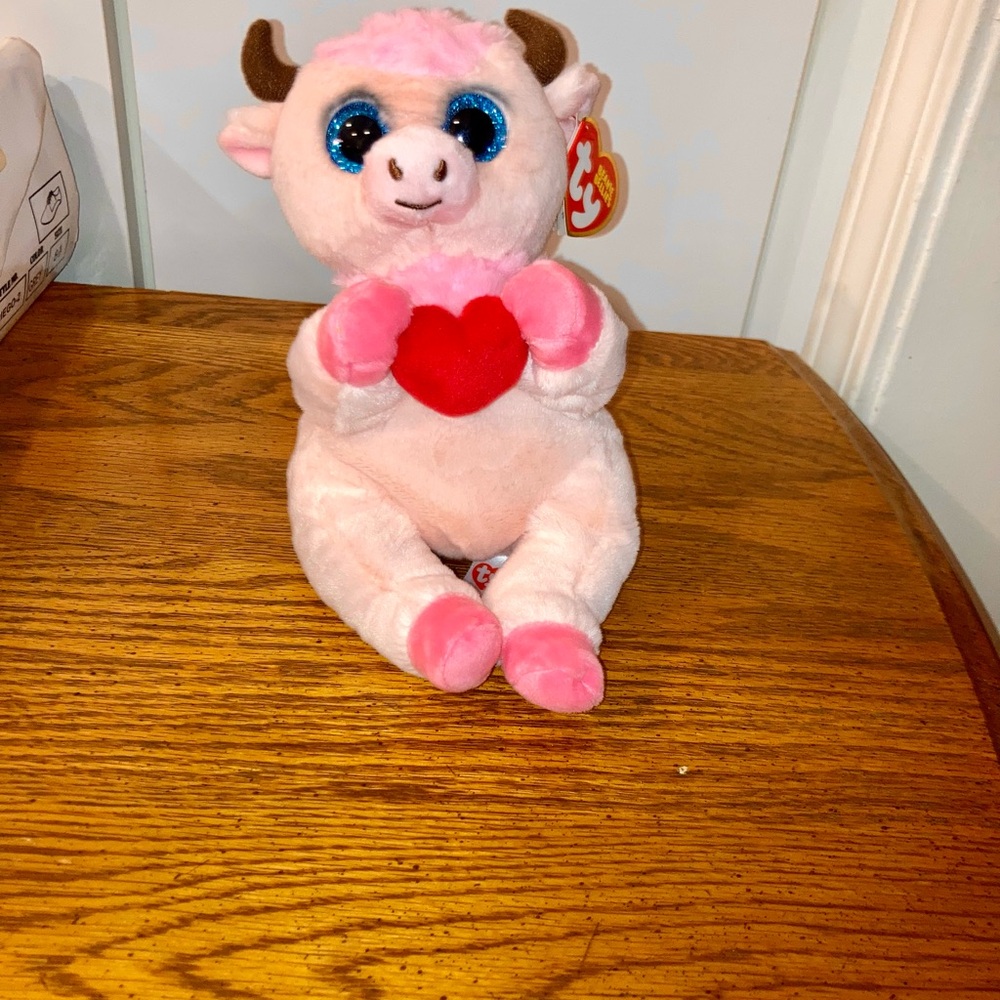 Ty Sprinkles the Cow Beanie Babies Pink Plush Toy - NWT - Picture 4 of 4